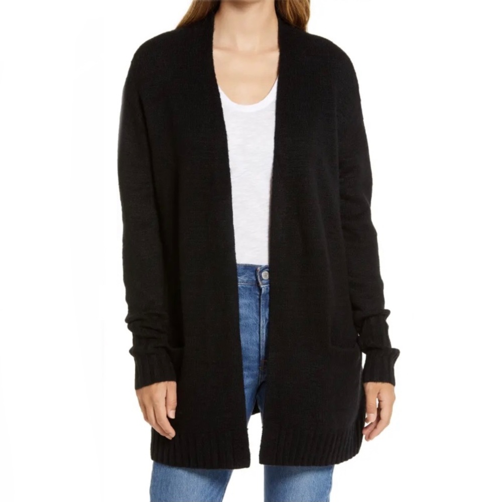 Caslon Oversized Open Front Long Cardigan Sweater